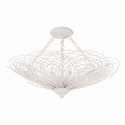 Doral 6 Light Matte White Semi Flush Mount Semi Flush Crystorama