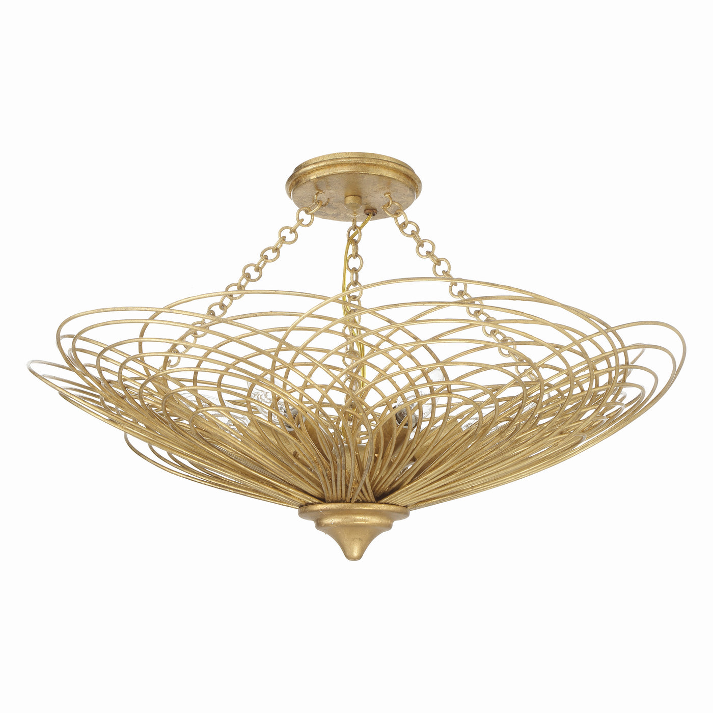 Doral 6 Light Renaissance Gold Semi Flush Mount Semi Flush Crystorama