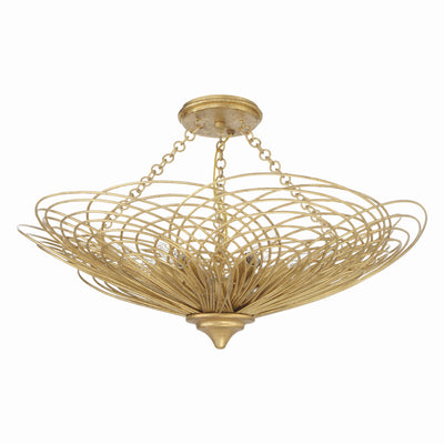 Doral 6 Light Renaissance Gold Semi Flush Mount Semi Flush Crystorama