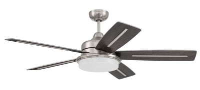 54" Drew in Brushed Polished Nickel w/ Brushed Nickel/Greywood Blades Ceiling Fan CRAFTMADE