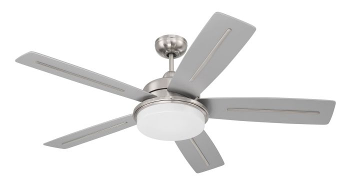 54" Drew in Brushed Polished Nickel w/ Brushed Nickel/Greywood Blades Ceiling Fan CRAFTMADE