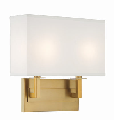 Durham 2 Light Vibrant Gold Sconce Wall Sconce Crystorama