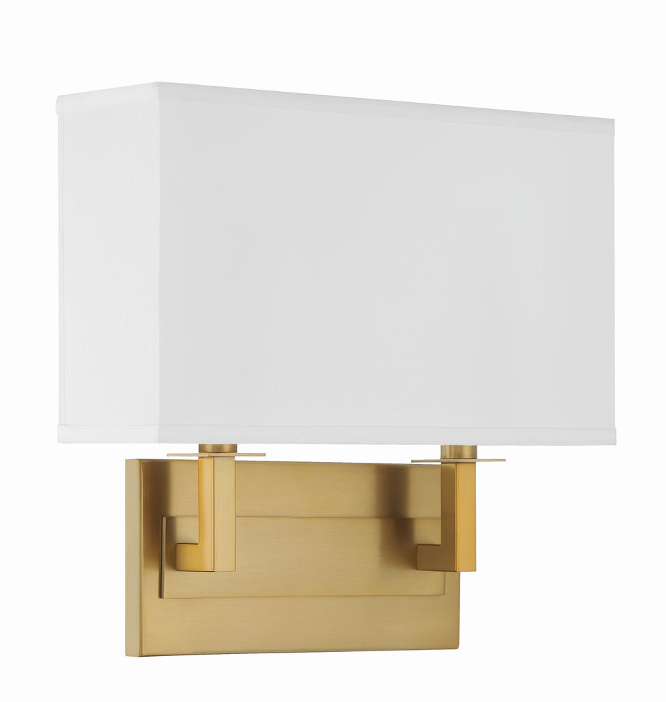 Durham 2 Light Vibrant Gold Sconce Wall Sconce Crystorama