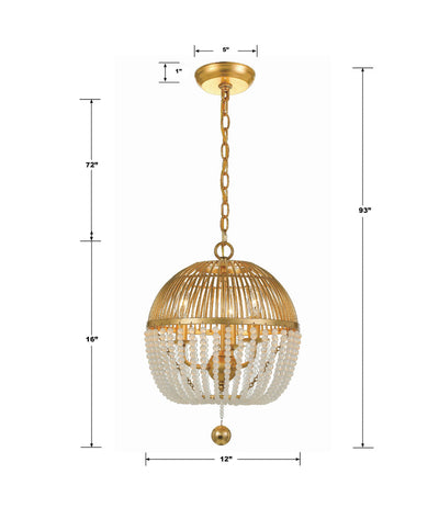 Duval 3 Light Antique Gold Mini Chandelier Chandelier Crystorama