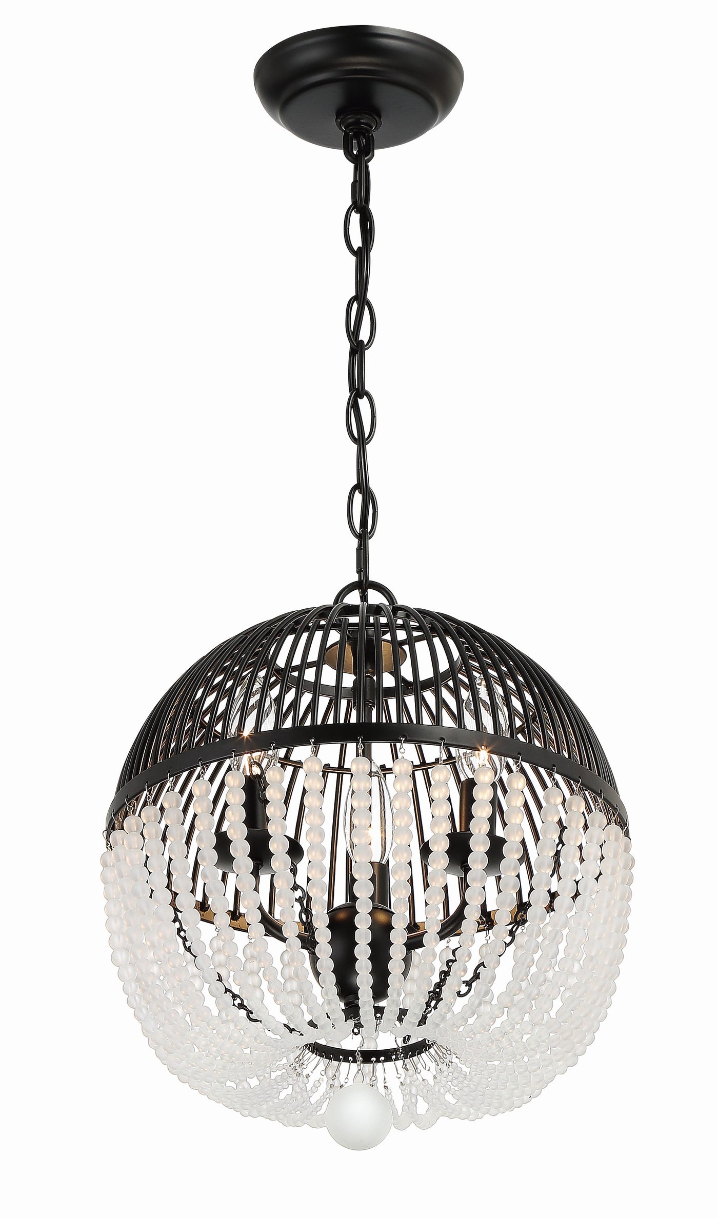 Duval 3 Light Matte Black Mini Chandelier Chandelier Crystorama