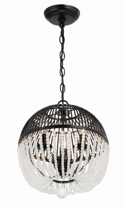 Duval 3 Light Matte Black Mini Chandelier Chandelier Crystorama