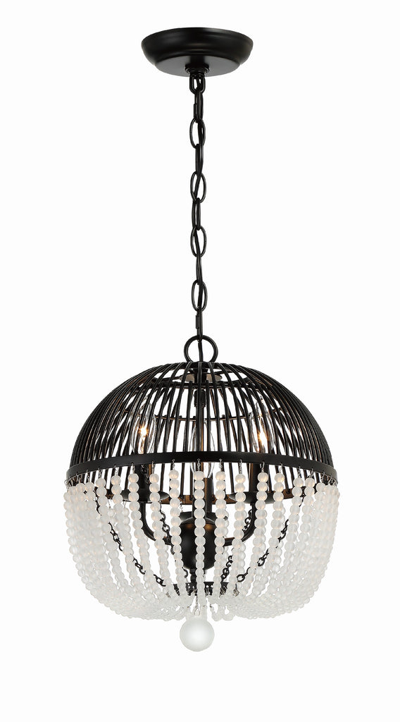 Duval 3 Light Matte Black Mini Chandelier Chandelier Crystorama