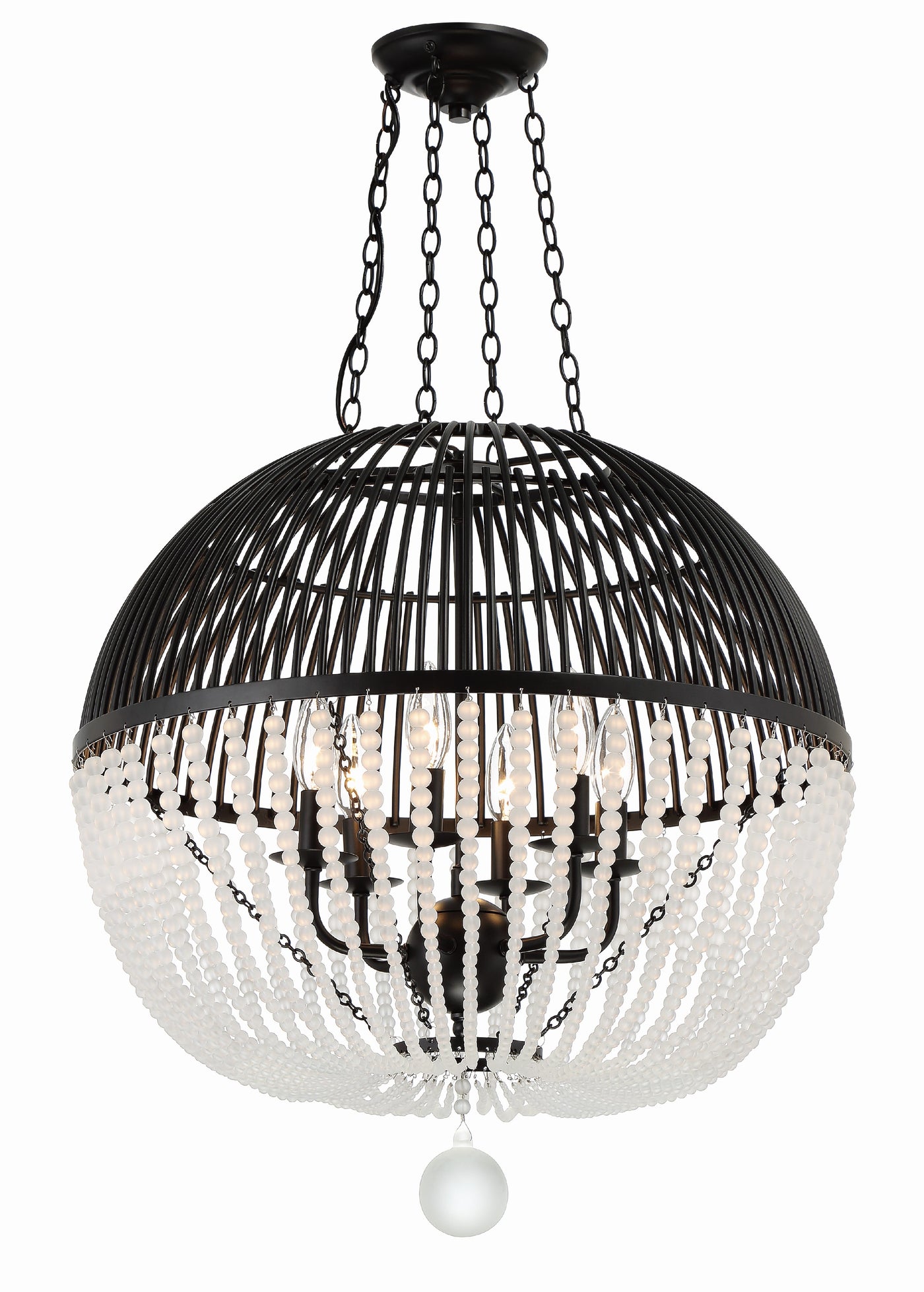 Duval 6 Light Matte Black Chandelier Chandelier Crystorama