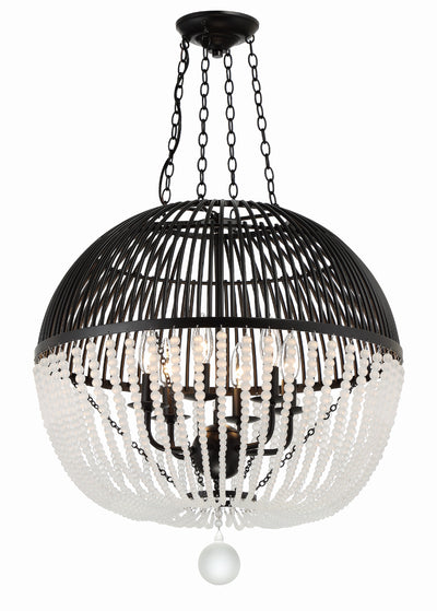 Duval 6 Light Matte Black Chandelier Chandelier Crystorama