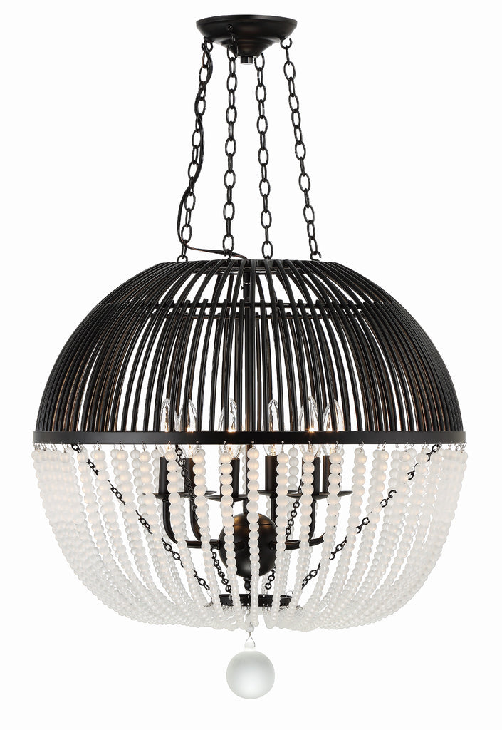 Duval 6 Light Matte Black Chandelier Chandelier Crystorama