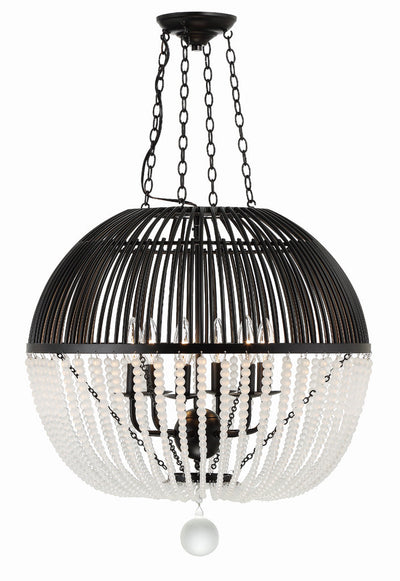 Duval 6 Light Matte Black Chandelier Chandelier Crystorama