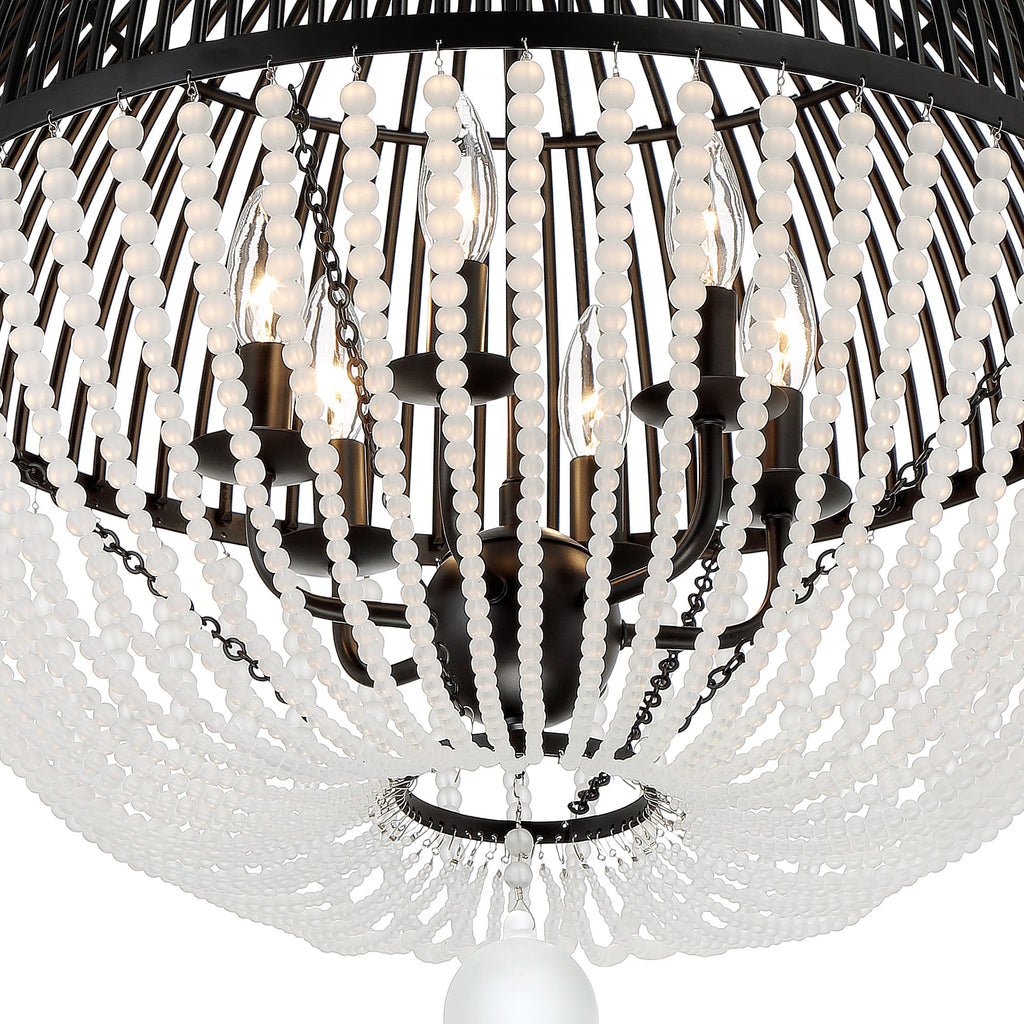 Duval 6 Light Matte Black Chandelier Chandelier Crystorama