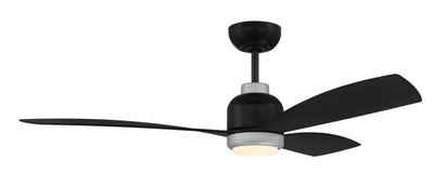 52" Donovan, Flat Black/Painted Nickel finish, Flat black Blades, Light kit Included (Optional) Ceiling Fan CRAFTMADE