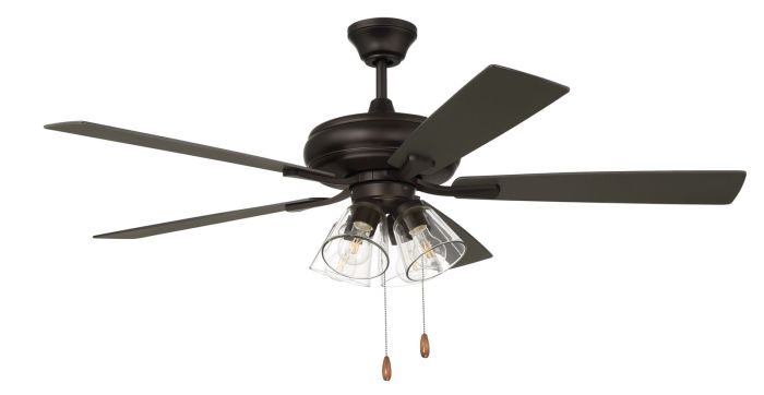 52" Eos Clear 4 Light in Espresso w/ Espresso/Walnut Blades Ceiling Fan CRAFTMADE