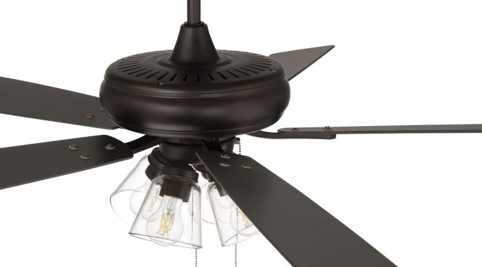 52" Eos Clear 4 Light in Espresso w/ Espresso/Walnut Blades Ceiling Fan CRAFTMADE