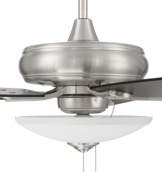 52" Eos 3 Light Bowl in Brushed Polished Nickel w/ Brushed Nickel/Greywood Blades Ceiling Fan CRAFTMADE