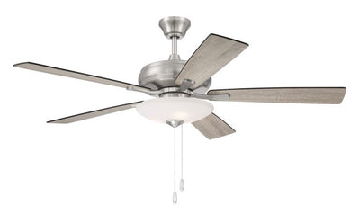 52" Eos 3 Light Bowl in Brushed Polished Nickel w/ Driftwood/Walnut Blades Ceiling Fan CRAFTMADE