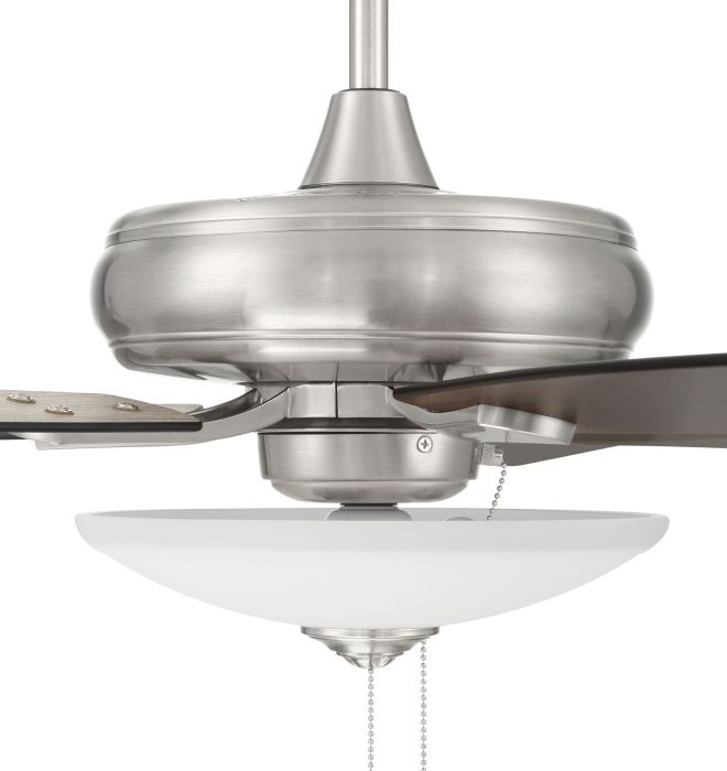 52" Eos 3 Light Bowl in Brushed Polished Nickel w/ Driftwood/Walnut Blades Ceiling Fan CRAFTMADE