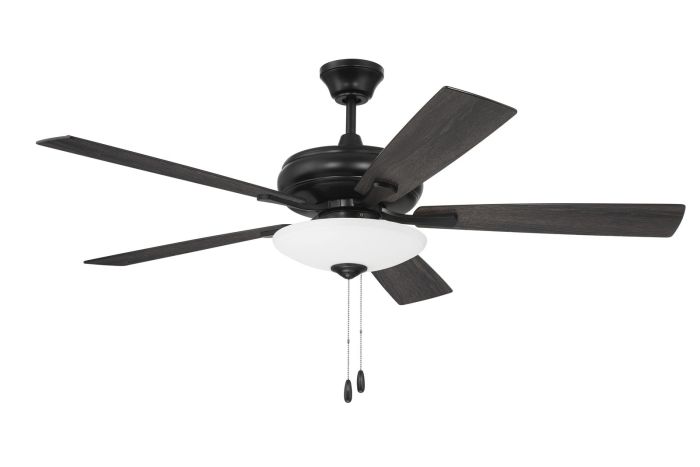 52" Eos 3 Light Bowl in Flat Black w/ Flat Black/Greywood Blades Ceiling Fan CRAFTMADE