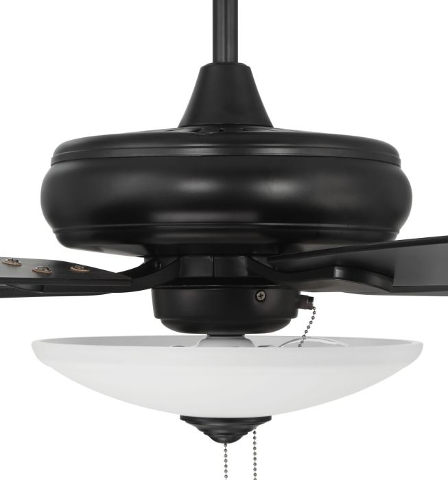 52" Eos 3 Light Bowl in Flat Black w/ Flat Black/Greywood Blades Ceiling Fan CRAFTMADE