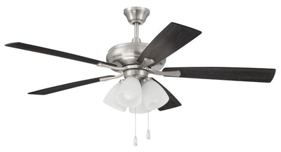 52" Eos Frost 4 Light in Brushed Polished Nickel w/ Brushed Nickel/Greywood Blades Ceiling Fan CRAFTMADE