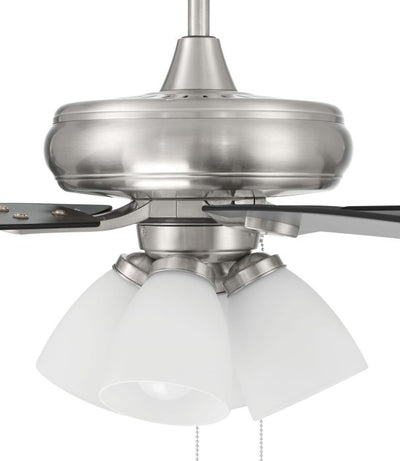 52" Eos Frost 4 Light in Brushed Polished Nickel w/ Brushed Nickel/Greywood Blades Ceiling Fan CRAFTMADE