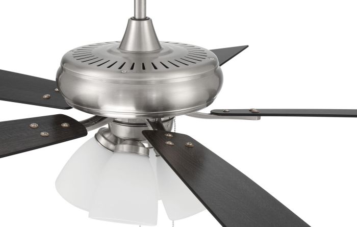 52" Eos Frost 4 Light in Brushed Polished Nickel w/ Brushed Nickel/Greywood Blades Ceiling Fan CRAFTMADE