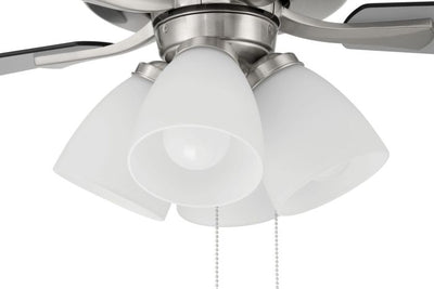 52" Eos Frost 4 Light in Brushed Polished Nickel w/ Brushed Nickel/Greywood Blades Ceiling Fan CRAFTMADE