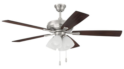 52" Eos Frost 4 Light in Brushed Polished Nickel w/ Driftwood/Walnut Blades Ceiling Fan CRAFTMADE