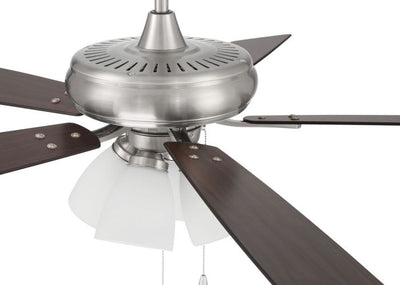 52" Eos Frost 4 Light in Brushed Polished Nickel w/ Driftwood/Walnut Blades Ceiling Fan CRAFTMADE