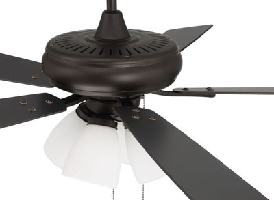 52" Eos Frost 4 Light in Espresso w/ Espresso/Walnut Blades Ceiling Fan CRAFTMADE