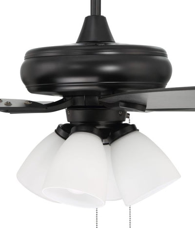 52" Eos Frost 4 Light in Flat Black w/ Flat Black/Greywood Blades Ceiling Fan CRAFTMADE