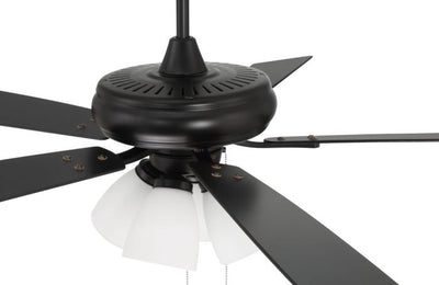 52" Eos Frost 4 Light in Flat Black w/ Flat Black/Greywood Blades Ceiling Fan CRAFTMADE