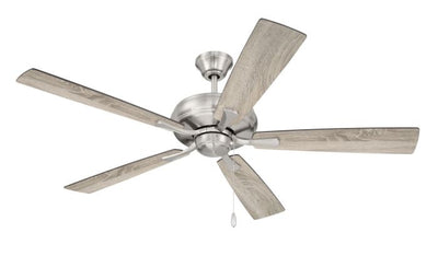 52" Eos in Brushed Polished Nickel w/ Driftwood/Walnut Blades Ceiling Fan CRAFTMADE