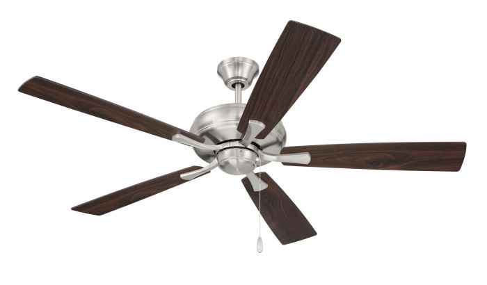 52" Eos in Brushed Polished Nickel w/ Driftwood/Walnut Blades Ceiling Fan CRAFTMADE