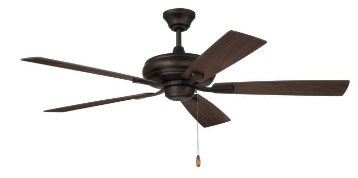 52" Eos in Brushed Polished Nickel w/ Driftwood/Walnut Blades Ceiling Fan CRAFTMADE