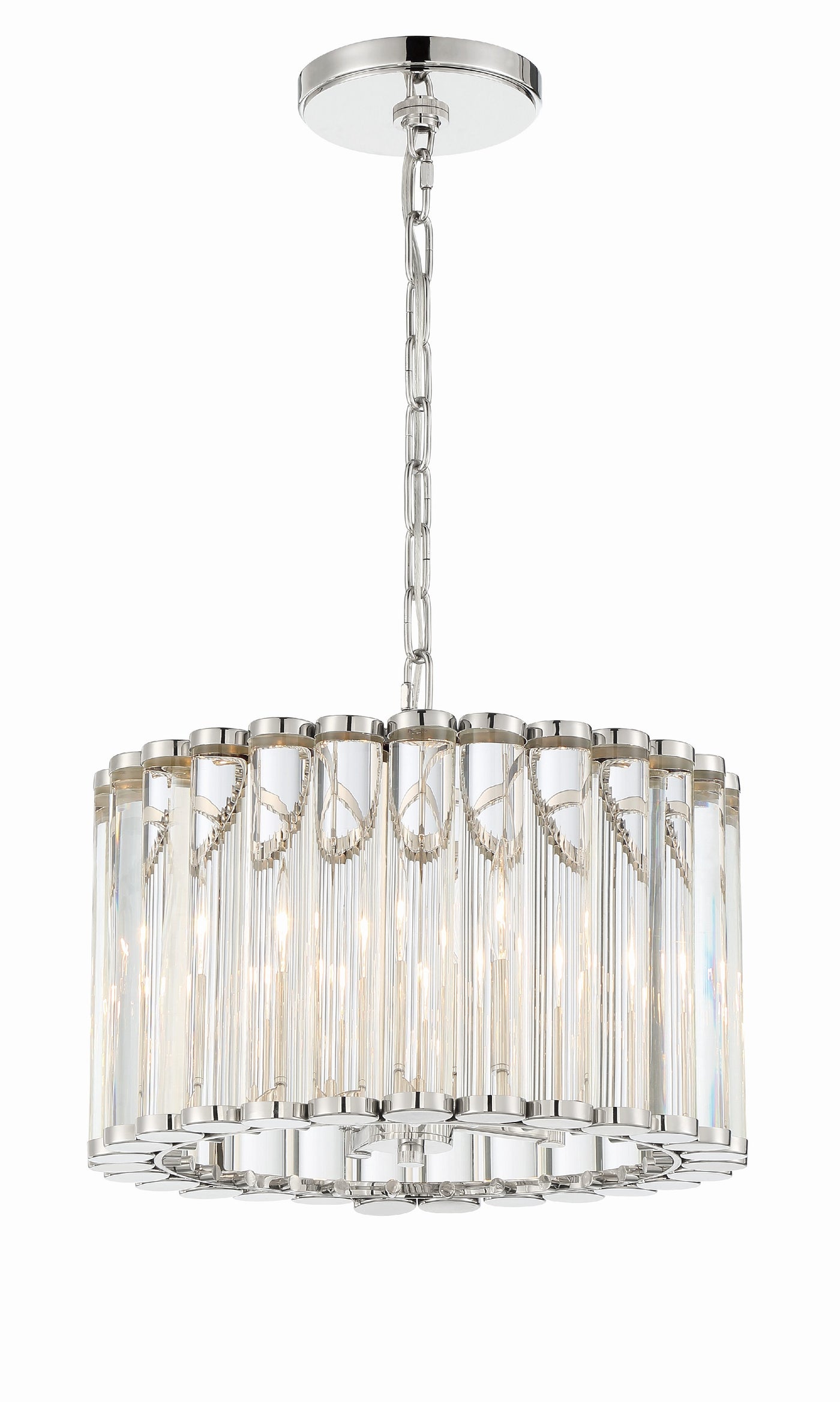 Libby Langdon Elliot 4 Light Polished Nickel Mini Chandelier Chandelier Crystorama