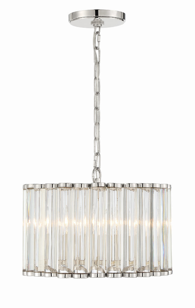 Libby Langdon Elliot 4 Light Polished Nickel Mini Chandelier Chandelier Crystorama