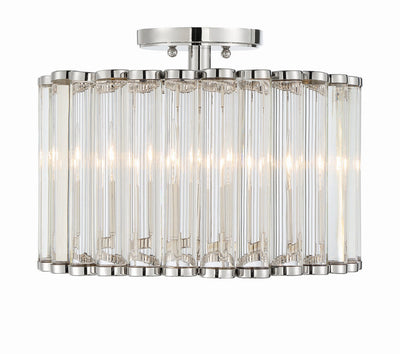 Libby Langdon Elliot 4 Light Polished Nickel Semi Flush Mount Semi Flush Crystorama