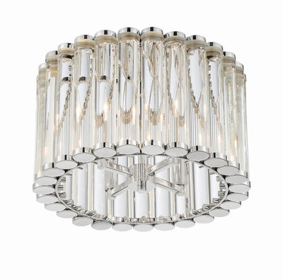 Libby Langdon Elliot 4 Light Polished Nickel Semi Flush Mount Semi Flush Crystorama