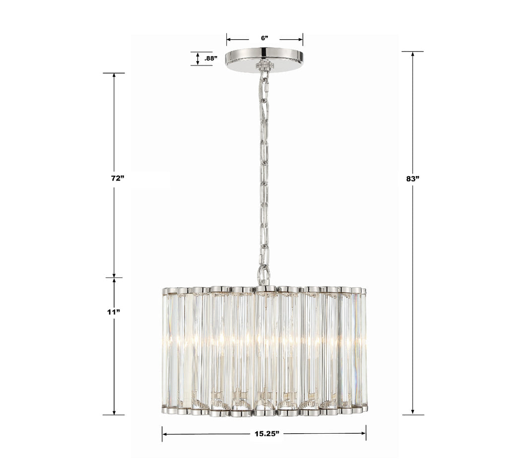 Libby Langdon Elliot 4 Light Polished Nickel Mini Chandelier Chandelier Crystorama