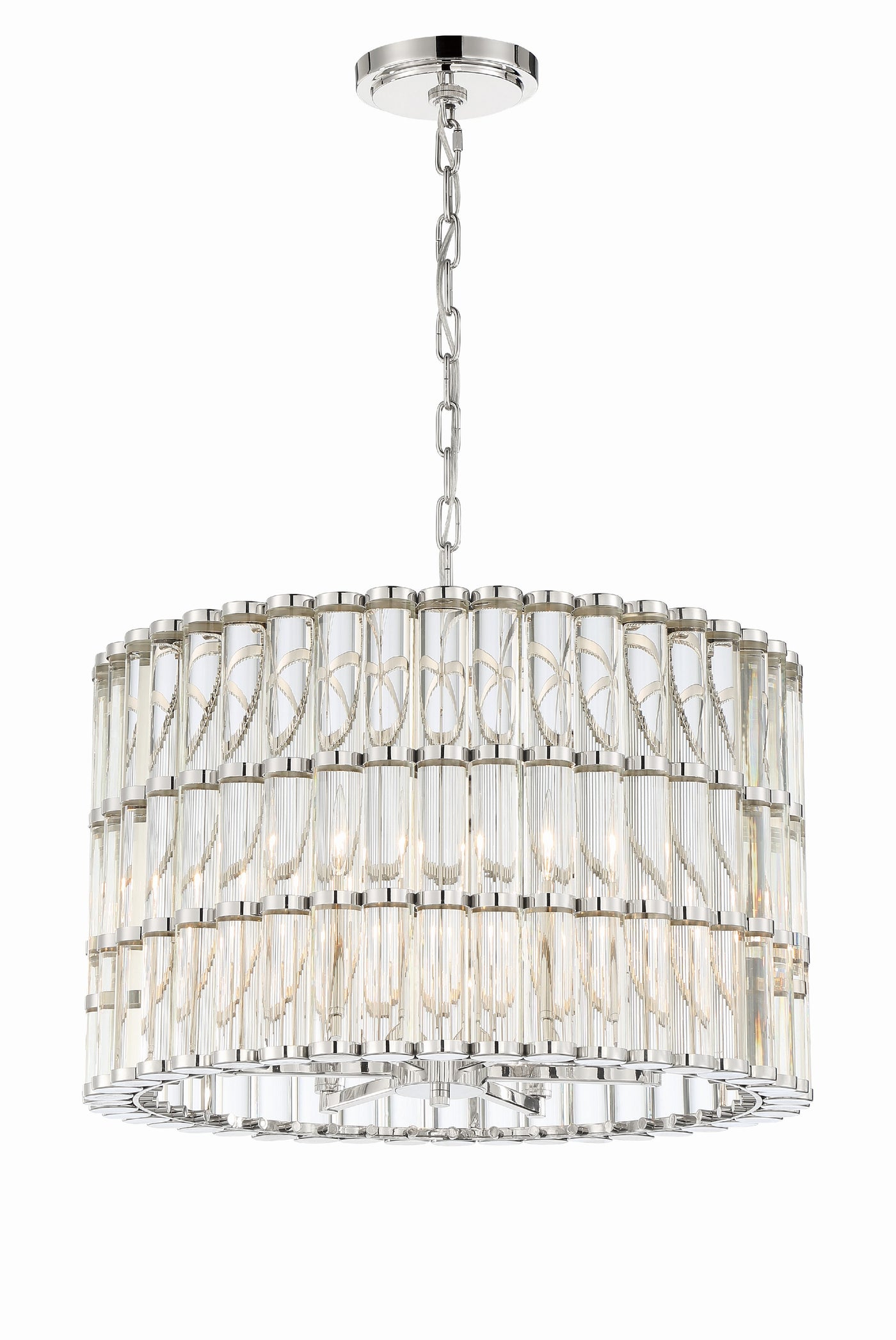 Libby Langdon Elliot 6 Light Polished Nickel Chandelier Chandelier Crystorama