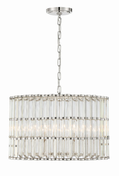 Libby Langdon Elliot 6 Light Polished Nickel Chandelier Chandelier Crystorama