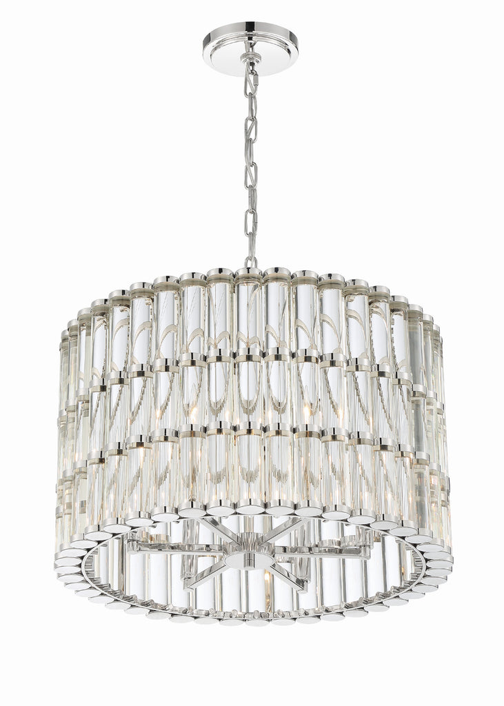 Libby Langdon Elliot 6 Light Polished Nickel Chandelier Chandelier Crystorama