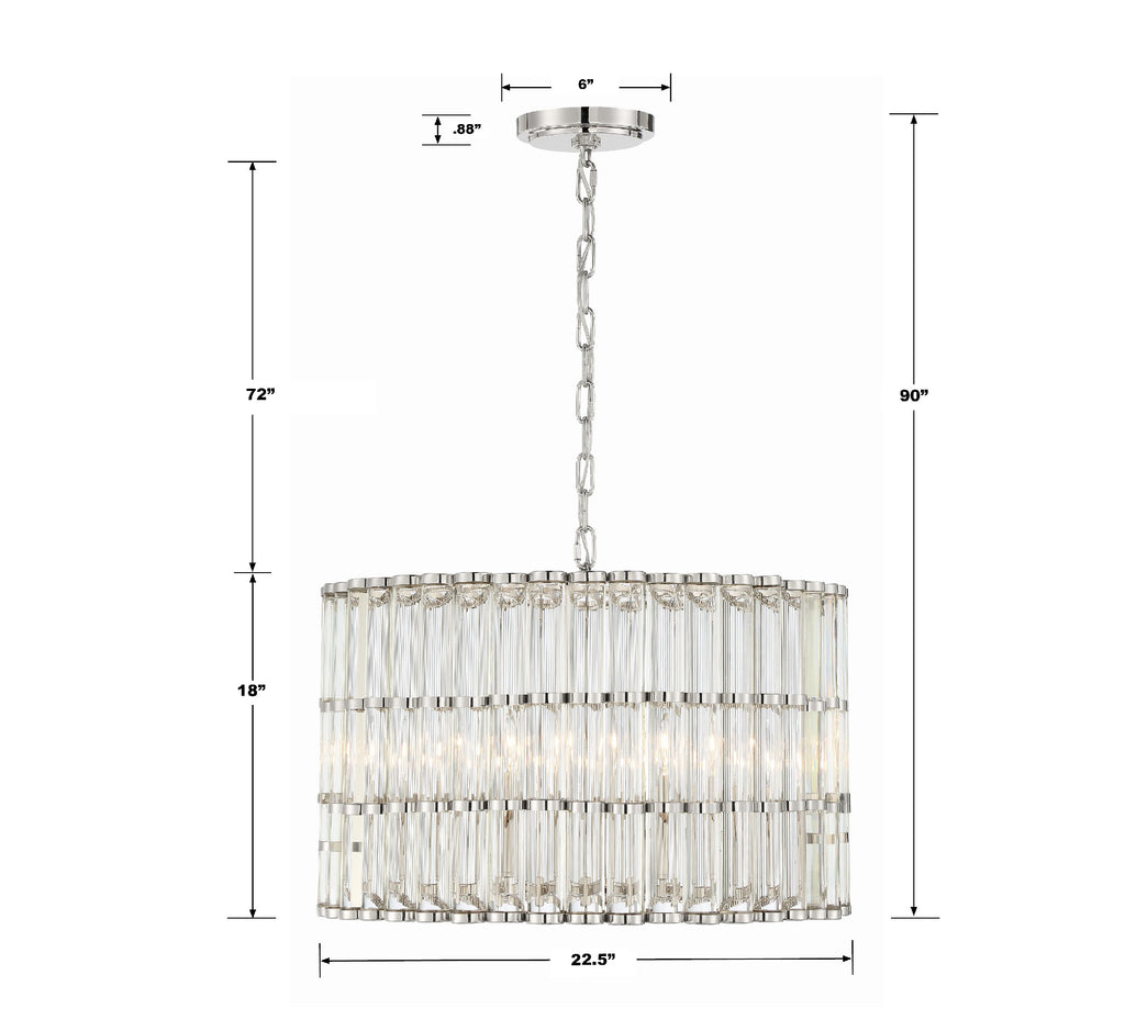 Libby Langdon Elliot 6 Light Polished Nickel Chandelier Chandelier Crystorama