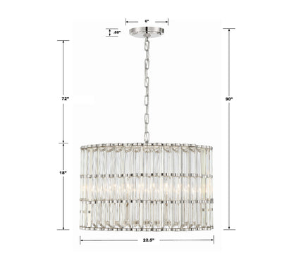 Libby Langdon Elliot 6 Light Polished Nickel Chandelier Chandelier Crystorama