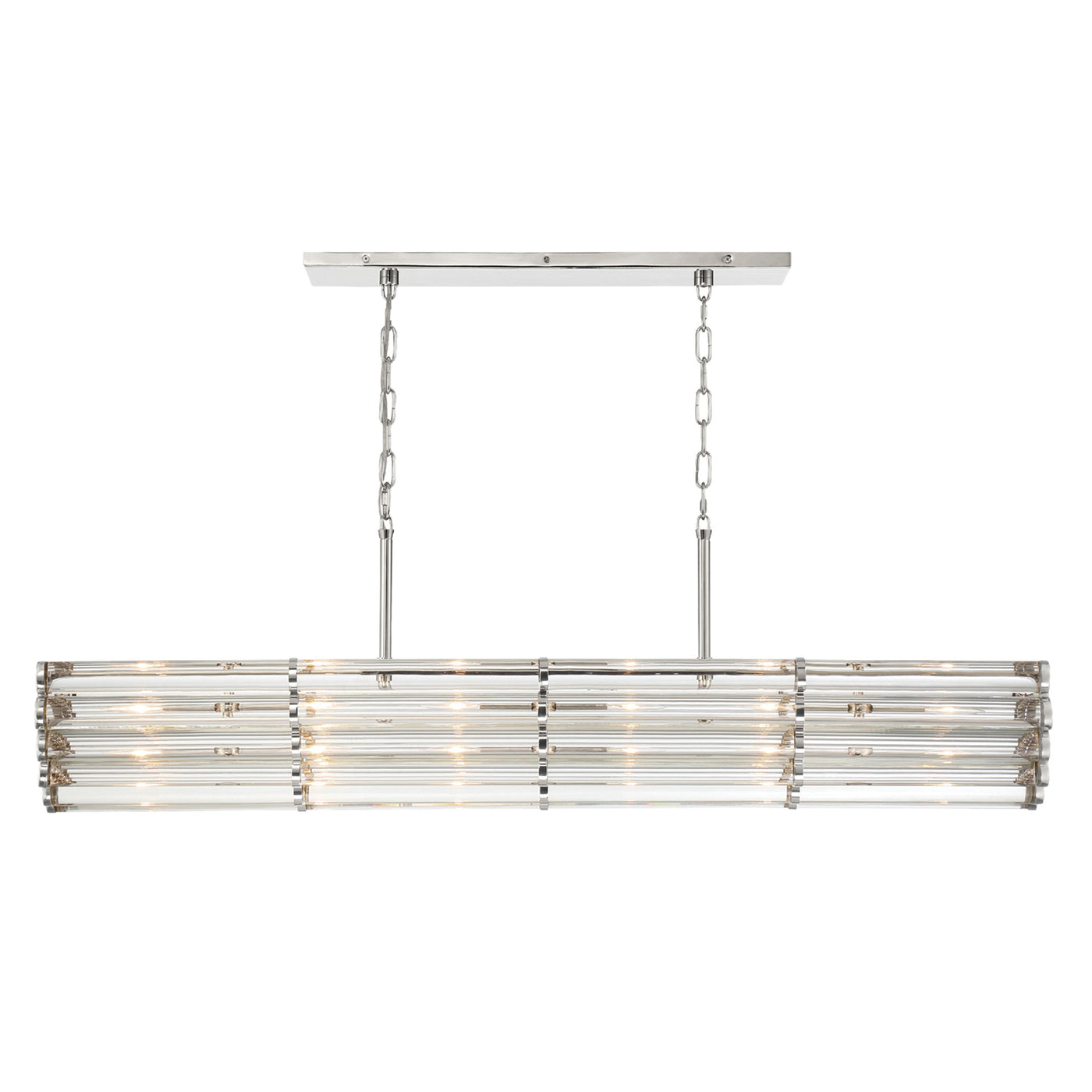 Libby Langdon Elliot 6 Light Polished Nickel Linear Chandelier Chandelier Crystorama