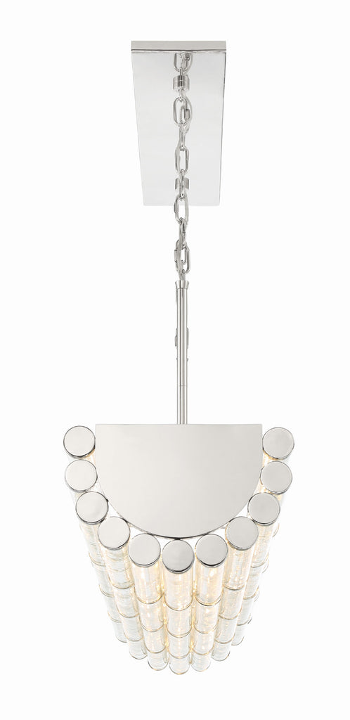 Libby Langdon Elliot 6 Light Polished Nickel Linear Chandelier Chandelier Crystorama