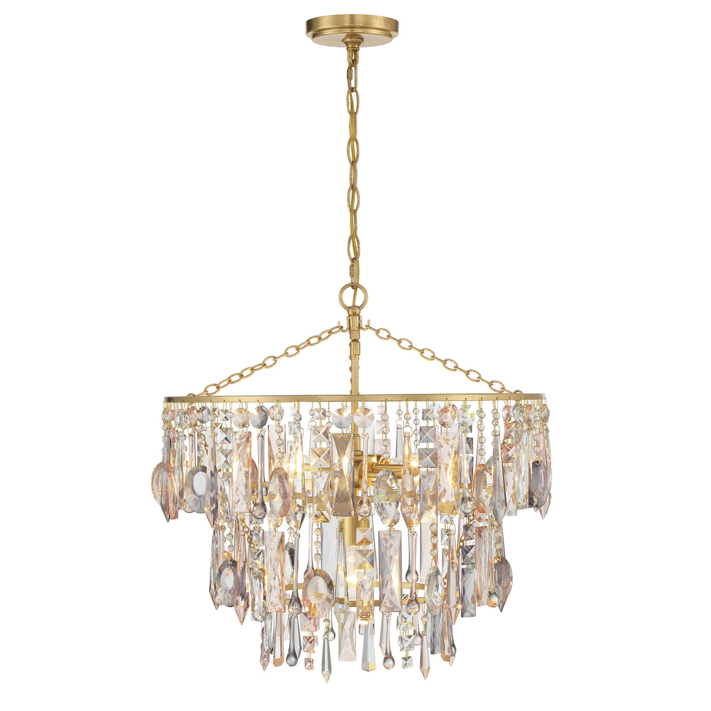 Elsa 3 Light Antique Gold Chandelier Chandelier Crystorama