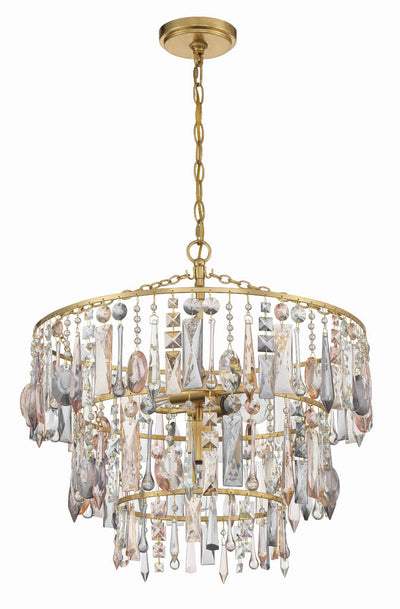 Elsa 3 Light Antique Gold Chandelier Chandelier Crystorama